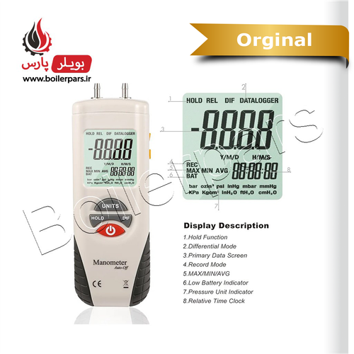 مانومتر دیجیتال تنظیم فشار گاز پکیج مدل HT1890